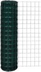 vidaXL Fence Panel 25x1.5m PVC-Coated Steel Wire - Green Mesh Fence for Garden, Poultry & Tree Guards