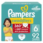 Pampers Swaddlers 360 Pull on Diapers, size 6, 92 count, for up to 100% Leakproof Skin Protection and easy changes