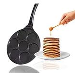 INTIGNIS Non-Stick Ceramic Coated Frying Pan 27 cm for Mini Pancakes | Mini Uttapam | Mini Crepe | Frying Eggs | 4 & 7 Moulds | Induction Safe (7 x 26)