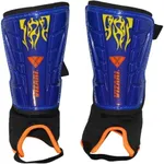 Vizari Blaze Soccer Shinguard - Lightweight PP Shell for Protection, Secure Fit, Breathable Material, Unique Orange Flames Graphics, Ankle Protection for Boys and Girls