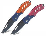 Shruthi Dual Dynamo Pink Carbon Steel Foldable Knife (Manual) For Kitchen, Home, Travel and Office Tool Carbon Steel Pack of 2