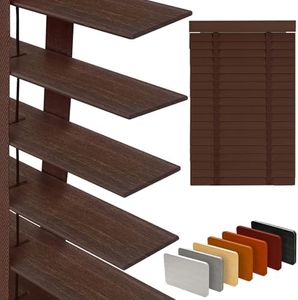 2" Slats Wood Blinds for Indoor Windows: Solid Wooden Blackout Blinds & Shades,Black Out Privacy Horizontal Blinds for Home Bedroom Bathroom Living Room Windows and Doors 71.5" WX72 H Dark Brown
