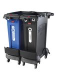 Rubbermaid Commercial Products 2032936 Slim Jim Dual Rim Caddy Kit + 23 gal. 2Pk, Black