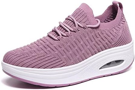 Orthopedic Diabetic Walking Shoes for Women Air Cushion Slip On Walking Shoes Comfort with Arch Support Mesh Sneakers Breathable Non Slip Outdoor Sneakers (Pink 40 EU)