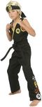 Kids Black Cobra Kai Costume Boys, Sleeveless Karate Gi Uniform Halloween Outfit Medium