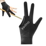 Proberos® 1Pc Snooker Glove, Billiard Gloves Left Hand Full Finger 3-Finger, Anti-Slip Patch Design, Breathable Fabric, Unisex, Smooth Striking Performance, Black