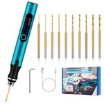 Uolor 3-Speed Cordless Mini Drill Pen, Rechargeable DIY Electric Hand Drill with 10 Small Drill Bits, Micro Drill Set for Jewelry Making Wood Stone Plastic Resin Keychains