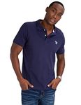 U.S. Polo Assn. Men's Solid Interlock Shirt, Navy, Large