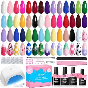 Beetles Deal Box Gel Nail Polish Kit with U V Light - 20 Colors Gel Polish 40 Pcs Mix & Muse Nail Kit with TPO & HEMA Free Base and Top Coat DIY Nails Supplies Home Salon Manicure Set Gifts for Women