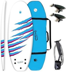 Own The Wave New Zealand ‘Clawstrike’ 4’3ft Soft Top Surfboard for Kids Beginner Lightweight Hybrid Foam Surf Board with Carry Bag Made from Recycled Plastics