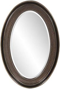 Howard Elliott Ethan Bronze Oval Decorative Wall Hanging Mirror, Vintage Oval Mirror for Wall Decor Resin Frame Vanity Mirror Perfect for Living Room, Bedroom & Home Decor, 21 x 31 Inch