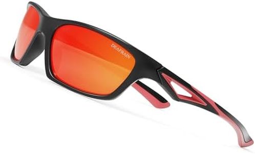 DEAFRAIN Sunglasses for Kids Boys Girls Polarized Child Toddler Sport Baseball Softball Cycling Running Red Sun Glasses age 3-7