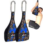 Aprodo Ab Straps Set | Pair of Hanging Straps for Pull Up Bar Workout, Fitness, Gym and Abdominal Exercises (Blue Camouflage)