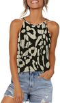 WIHOLL Tank Top for Women Leopard Print Flowy Tank Tops Loose Fit Tops Black XL