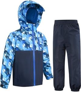 SWISSWELL Kids Rain Suit Boys Girls Rain Gear Youth Rain Jacket and Pants