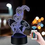 WUYOR 3D Illusion Lamp, 16 Colours Spiderman Night Light, for Boys Kids Adults Changing Sleeping Lighting ​with Smart Touch Button Art Sculpture Lights with Remote Christmas Gifts