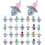 XINHAITC Jewelry making, bracelet key Ring accessories, Angel Charm Pendant Colorful angel wings pendant Pearl bead jewelry DIY making accessories