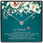 JeeweLife Cousin Gifts for Women, Sterling Silver Necklace, Birthday Gift for Cousin Women, Best Cousin Ever Gift