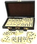 Playbees Premium Double Six Dominoes Set - 28 Classic Tiles in Faux Leather Case - Fun Educational Toy for Kids, Boys, Girls, Classroom Kit, Classic Game Night Party Favors Set, Travel-Friendly