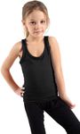 GW CLASSY OUTFIT Girls Vests Neon Racer Back Vest Underwear Tank Tops Sleeveless Kids Vests UK Size (5-13 Years) (Black, 5-6 Years)