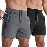 Lempue 2 Pack Workout Gym Shorts fo