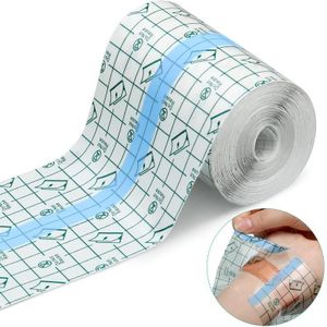 Transparent Dressing Adhesive Bandage Waterproof Bandage Clear Adhesive Bandages Stretch Tape for Tattoos Swimming (3.94 Inch x 10.94 Yard)