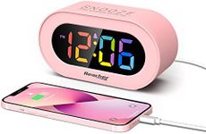 REACHER Pink Girls Alarm Clock, Dim