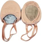 DANCEYOU Pirouette Lyrical Leather Half Sole Ballet Jazz Contemporary Practice Turning Dance Shoes Girls Women Boy Men, Pink, XL, Adult 9.5-10.5