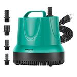 VIVOSUN 660GPH 40W Submersible Pump for Fish Tank, Pond, Aquarium, Hydroponic Systems with 5ft Power Cord and 4 Nozzles Blue