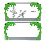 Chrome Frog License Plate Frame (Black)