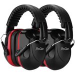 ProCase SNR 34dB Noise Reduction Ear Muffs, Adjustable Noise Cancelling Headphones for Adults Kids Autism, Sound Proof Ear Protection for Shooting Construction -2 Packs, Red