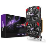 Kelinx AISURIX RX 580 Graphics Card, 2048SP, Real 8GB, GDDR5, 256 Bit, Pc Gaming Video Card, 2XDP, HDMI, PCI Express 3.0 with Freeze Fan Stop for Desktop Computer Gaming Gpu