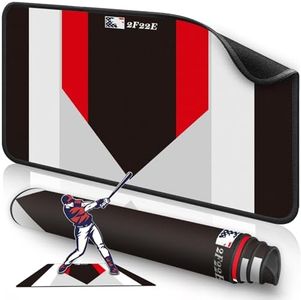 2F22E Extended Baseball Home Plate Mat with Color Highlights for Pitching and Hitting Practice,Rubber Home Plate Mat for Training