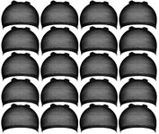 Teenitor 20 Pieces Wigs Cap, Black Stocking Caps, Stretchy Nylon Caps for Wig, Wig Stocking Caps for Women