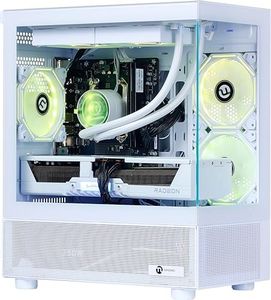 NINGMEI Gaming PC Desktop, AMD Ryzen 7 7800X3D 8 core 4.2GHz(up to 5.0GHz), AMD Radeon RX 9070 XT 16GB, 32GB DDR5 RAM 6000MHz, 2TB NVME SSD, 850W Gold PSU, Windows 11 Home 64-bit, White