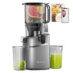 AMZCHEF 250W Automatic Slow Juicer Free Your Hands -135MM Opening and 1.8L Capacity Juicer for Whole Fruit and Vegetable, Professional Juicer with Triple Filter, Silent Motor and Safety Lock