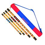 Sarfuddin Flutes 4 Bansuri Combo Set E Base, G Base, C Medium & C Sharp Medium Tuned 440hz Right Hand Side Bamboo Flutes Bansuri with Carry Bag