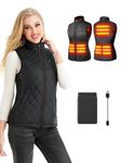 Kintiwe Heated Vest for Women,Heated Gilet with 12000mAh Battery Pack,Lightweight Thermal Body Warmer, Slim Fit Electric Rechargeable Heated Jacket
