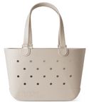 Simple Modern Beach Bag Rubber Tote | Waterproof Large Tote Bag with Zipper Pocket for Pool, Groceries, Sports |Gifts For Women | Getaway Bag Collection | Almond Birch