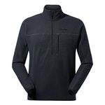 Berghaus Men's Stainton 2.0 Half Zip Fleece, Added Warmth, Extra Comfortable, Jet Black/Grey Pinstripe, L