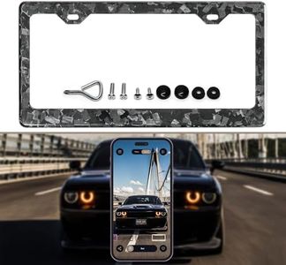100% Real 3k Twill Weave Carbon Fiber Car License Plate Frame, UV Protection, Front Rear Universal Fit USA Canada Mexico Standard Size tag Holder (Forged)
