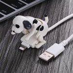 Funny Humping Dog Fast Charger Cable,Mini Humping Cute Spot Dog Smartphone Cable Charger, Stray Dog ​​Charging Cable for Apple and Android (White, iPhone)