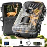 MAXDONE Wildlife Camera 4K 48MP Trail Camera, 850nm IR LEDs Night Vision Motion Activated Trail Cam IP66 Waterproof 0.2s Trigger Time Garden Camera with 32GB SD Card for Wildlife Monitoring