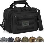 ITHWIU Gun Range Bags For 2 Pistols 6 Magazines, Pistol Case Carrying Shooting Bag with Lockable Zipper for Shooting Range Outdoor Hunting, Black
