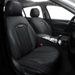 COVER EMPIRE Car Seat Covers Full Set, Universal Faux Leather Seat Cover for Cars, 5 Seats Waterproof Automotive Seat Covers Breathable Front and Rear Seat Covers for Most SUV, Trucks, Sedan, Black