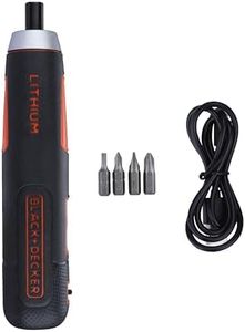 BLACK+DECKER BD40K4 4V 6.35mm Li-ion Cordless Screwdriver with E-Clutch and Intelligent Torque System with LED Worklight & 4-Piece Accessories for Home & DIY Use, 1 Year Warranty, ORANGE & BLACK