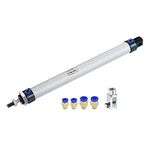 uxcell Pneumatic Air Cylinder 20mm Bore 200mm Stroke with Y Connector and Quick Fittings, MAL 20x200, for Automatic Equipment