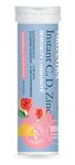 Organika Instant C, D, Zinc Effervescent Tablets - Watermelon Flavour- Immune Support- Single Tube x 10 Tablets