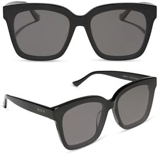 DIFF Meredith II Oversized Square Sunglasses for Women UV400, Black + Grey