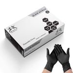 AM SAFE-X delivering the best Black Nitrile Gloves | Pack of 80 | Disposable Powder Free Examination Hand gloves | 3 mil | Multi Purpose with Superior Durability (Small)